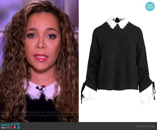 Collar Atlas Pullover by Cinq a Sept worn by Sunny Hostin on The View