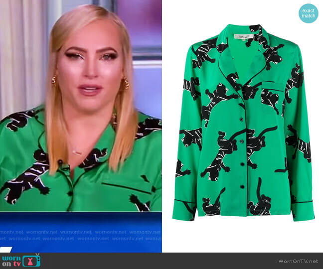 Graphic Print Silk Shirt by Diane Von Furstenberg worn by Meghan McCain on The View