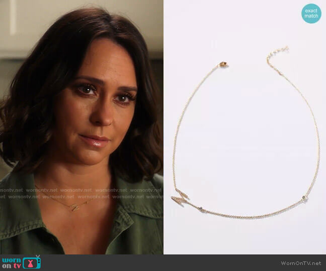 Delicate Monogram Necklace by Anthropologie worn by Maddie Kendall (Jennifer Love Hewitt) on 9-1-1