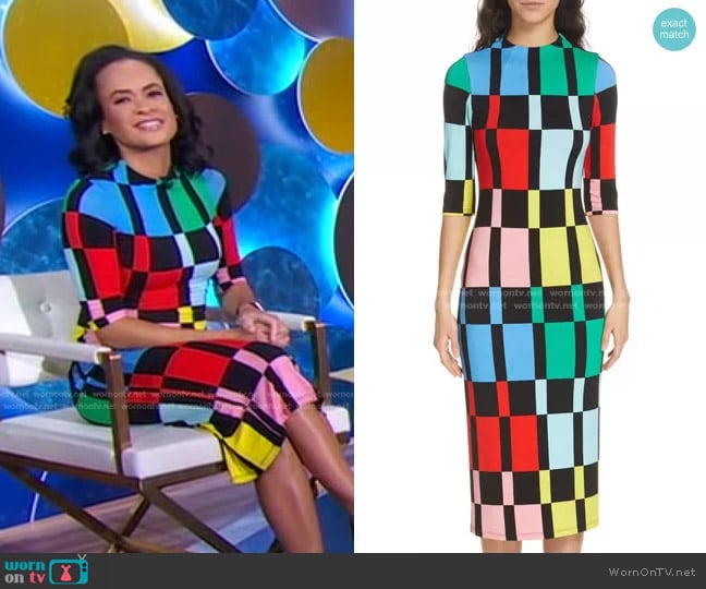 Delora Dress by Alice + Olivia worn by Linsey Davis on Good Morning America