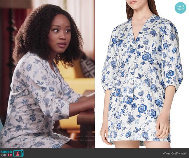 Ottilie Floral Print Dress by Derek Lam 10 Crosby worn by Katlyn Nichol on Black-ish worn by Olivia Lockhart (Katlyn Nichol) on Black-ish