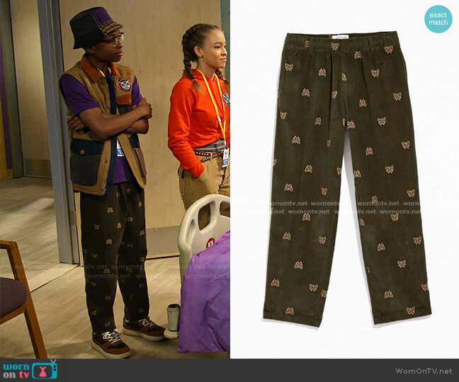 Embroidered Corduroy Pant by Urban Outfitters worn by Noah Lambert (Israel Johnson) on Bunkd