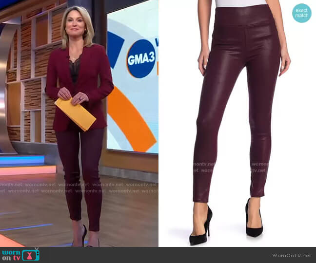 WornOnTV: Amy's black striped blazer and leather leggings on Good