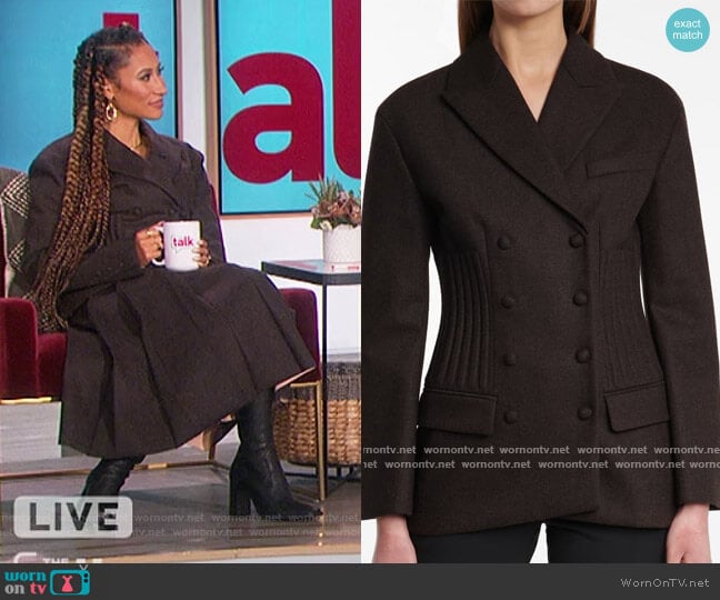 Wool and Cashmere Flannel Blazer by Fendi worn by Elaine Welteroth on The Talk