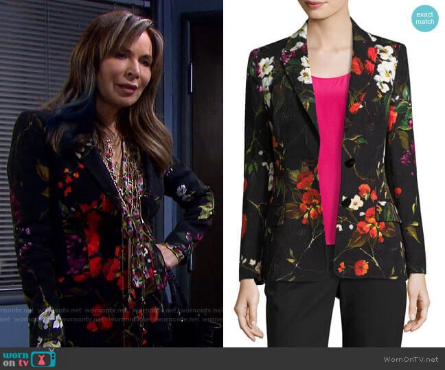 Floral Matelasse Jacket by Escada worn by Kate Roberts (Lauren Koslow) on Days of our Lives