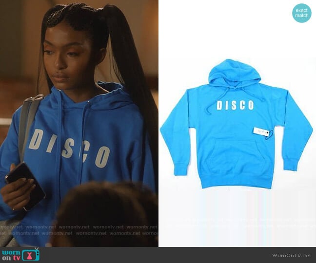 Full Stereo Hoodie by Disco Tuesdays worn by Zoey Johnson (Yara Shahidi) on Grown-ish