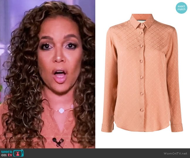 GG Check Long-sleeved Shirt by Gucci worn by Sunny Hostin on The View