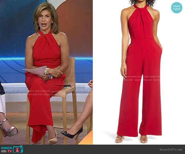 WornOnTV: Hoda’s red halter neck jumpsuit on Today | Hoda Kotb ...