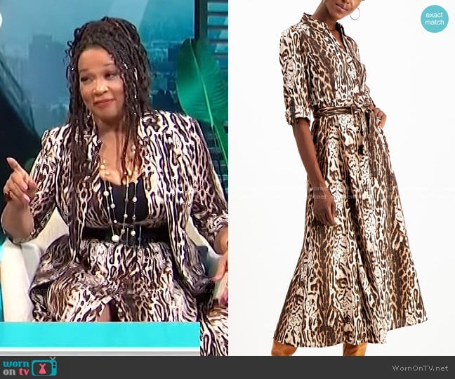 Animal-Print Shirtdress by INC International Concepts worn by Kym Whitley on E! News