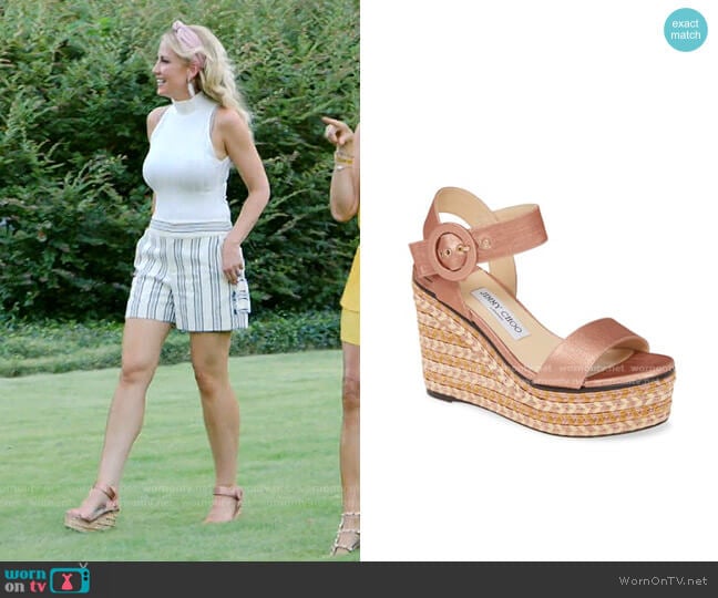 Platform Wedge Sandals by Jimmy Choo worn by Stephanie Hollman on The Real Housewives of Dallas