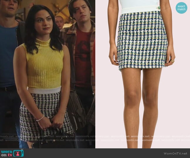 Pop Tweed Skirt by Kate Spade worn by Veronica Lodge (Camila Mendes) on Riverdale