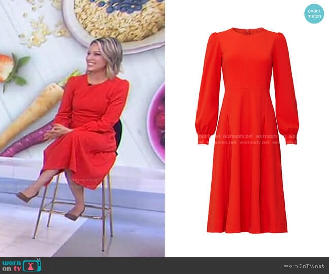 Pleated Stretch-Crepe Dress by Tory Bruch worn by Dylan Dreyer  on Today