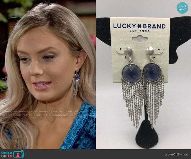 Lucky Brand Reversible Fringe Earrings worn by Abby Newman (Melissa Ordway) on The Young and the Restless