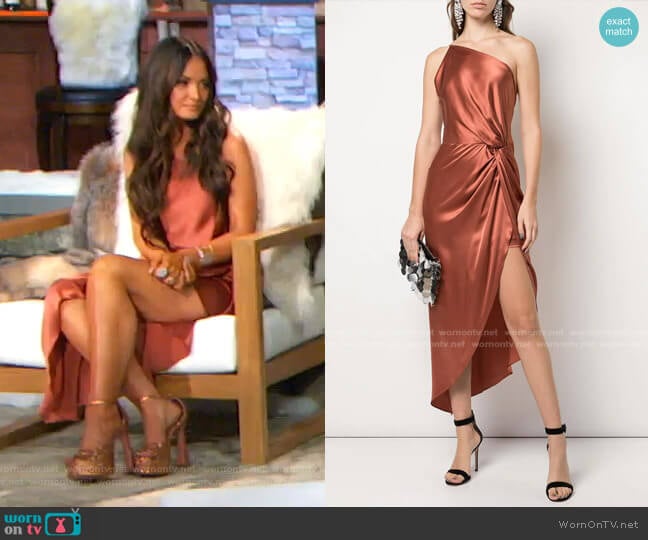 Twist-Knot Midi Dress by Michelle Mason worn by Lisa Barlow on The Real Housewives of Salt Lake City