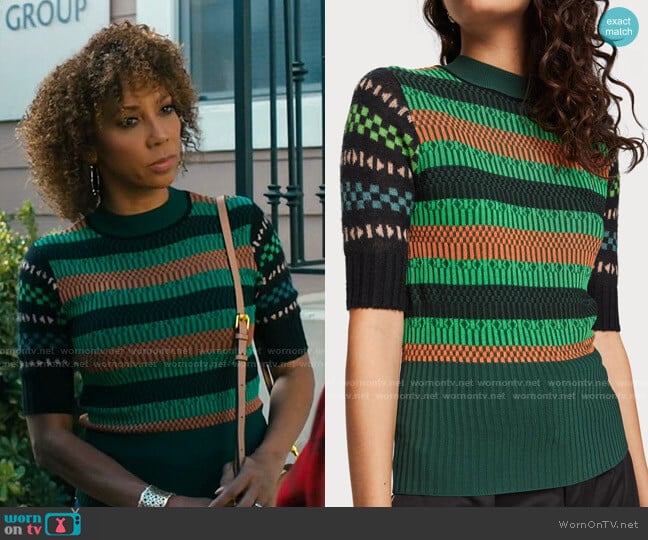 Mixed Sweater by Scotch & Soda worn by Holly Robinson Peete on American Housewife