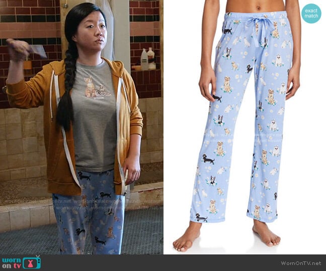 Dog-Print PJ Pants by PJ Salvage worn by Alice Kwan (Sherry Cola) on Good Trouble