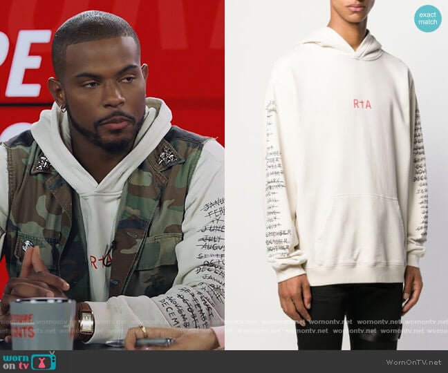 Logo Print Hoodie by RtA worn by Aaron Jackson (Trevor Jackson) on Grown-ish