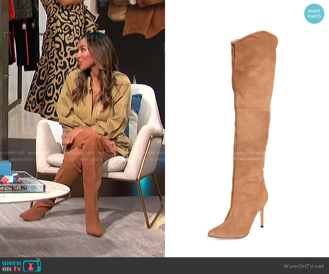 Anamaria Boots by Schutz worn by Tayshia Adams on E! News Daily Pop