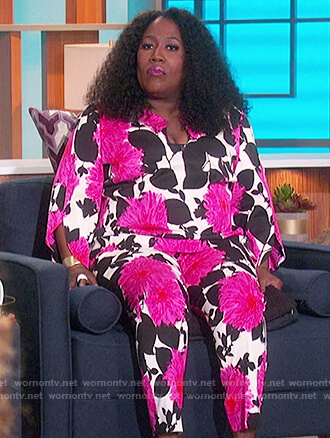 Sheryl’s floral print top and pants on The Talk