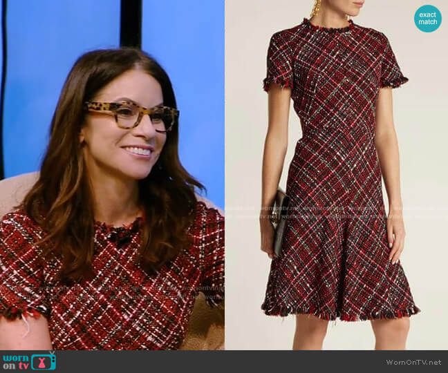 Short-Sleeved Tweed Dress by Alexander McQueen worn by Erica Keswin on Live with Kelly and Ryan