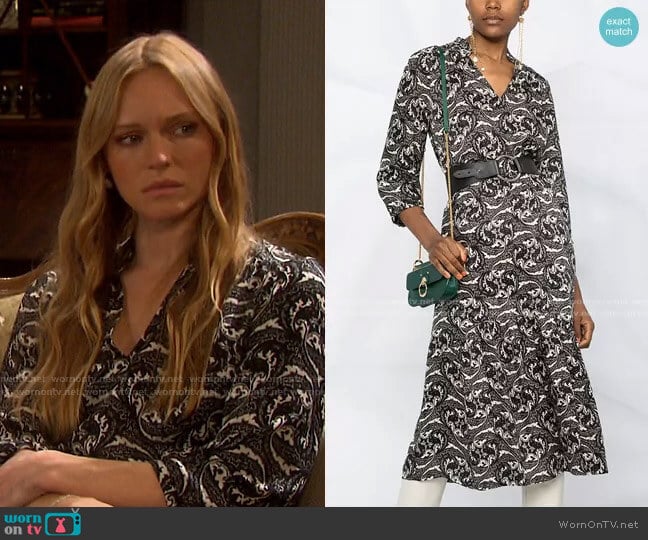 Song Paisley Print Midi Dress by Ba&Sh worn by Abigail Deveraux (Marci Miller) on Days of our Lives