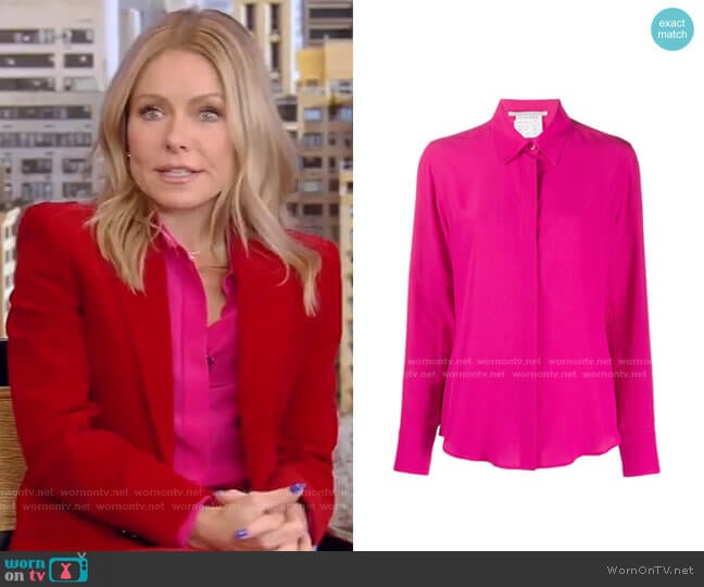 WornOnTV: Kelly’s pink shirt and red blazer on Live with Kelly and Ryan ...