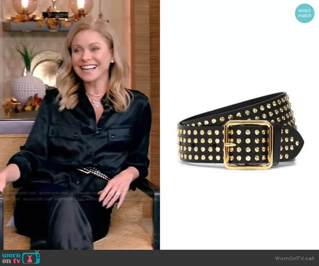 WornOnTV: Kelly’s black jumpsuit and studded belt on Live with Kelly ...