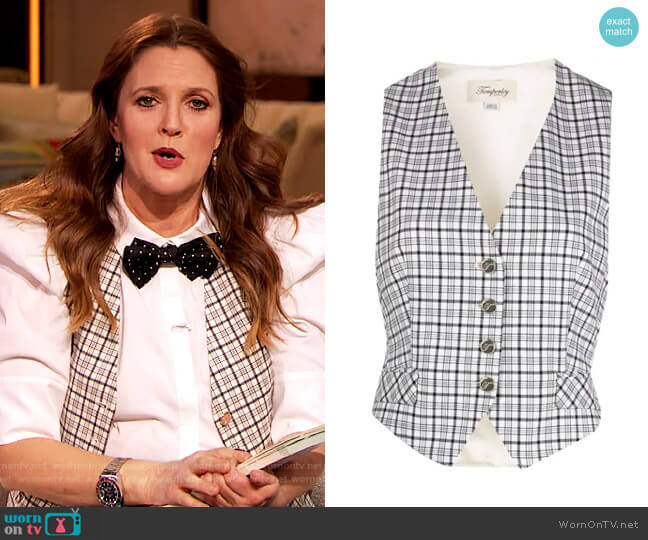 Ingenue tailored waistcoat by Temperley London worn by Drew Barrymore on The Drew Barrymore Show