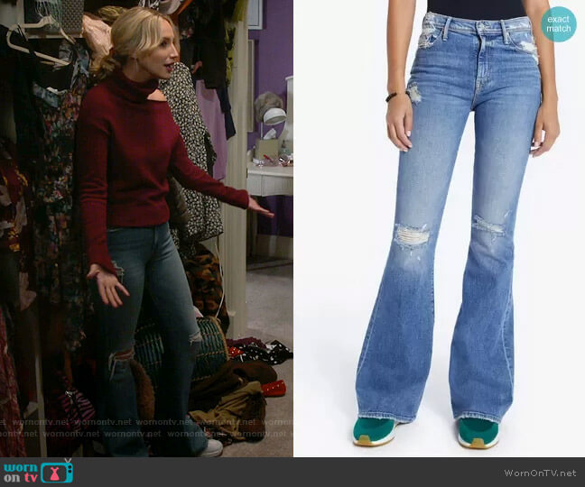 The Super Cruiser Jeans in On Holy Ground by Mother worn by Mandy Baxter (Molly McCook) on Last Man Standing