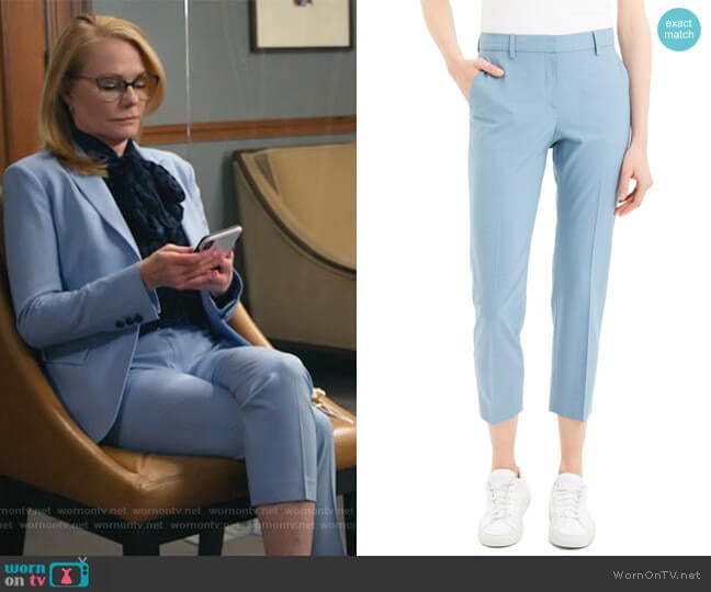 Treeca 2 Good Wool Crop Suit Pants by Theory worn by Lisa Benner (Marg Helgenberger) on All Rise