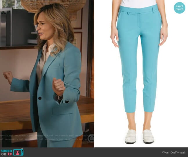 Treeca 2 Good Wool Crop Suit Pants by theory worn by Amy Quinn (Lindsey Gort) on All Rise