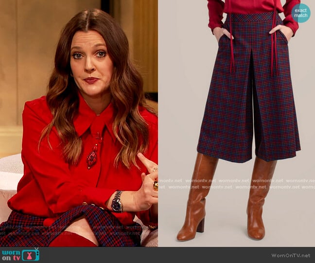 Prizzi Pants by Trina Turk worn by Drew Barrymore on The Drew Barrymore Show