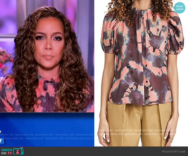 Tie-dye Silk Blouse by Ulla Johnson worn by Sunny Hostin  on The View