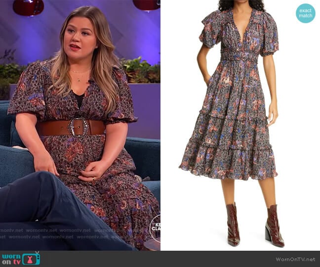 Virginie Dress by Ulla Johnson worn by Kelly Clarkson on The Kelly Clarkson Show