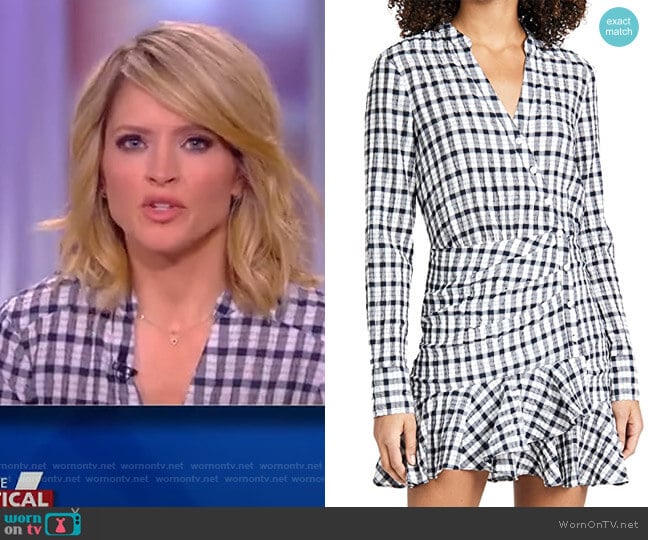 Sherry Gingham Minidress by Veronica Beard worn by Sara Haines on The View