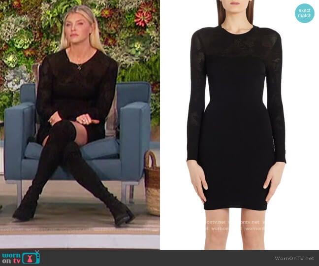 Tattoo Knit Long Sleeve Sweater Dress by Versace worn by Amanda Kloots on The Talk