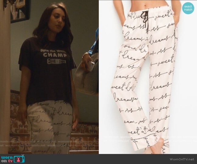 Sweet Dreams Pants by Victoria Secret worn by Ana Torres (Francia Raisa) on Grown-ish