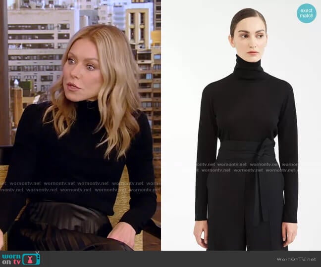 Wool Yarn Turtleneck by Max Mara worn by Kelly Ripa on Live with Kelly and Mark