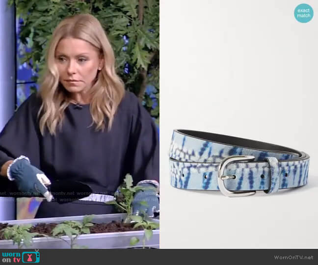 Zap Tie-Dyed Suede Belt by Isabel Marant  worn by Kelly Ripa on Live with Kelly and Mark