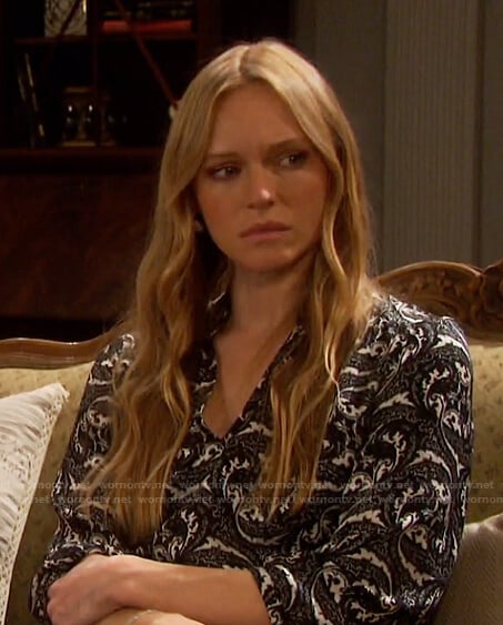 Abigail's paisley print dress on Days of our Lives