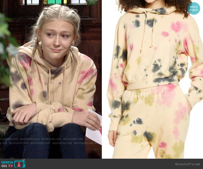 AFRM Fink Tie Dye Hoodie worn by Faith Newman (Alyvia Alyn Lind) on The Young and the Restless