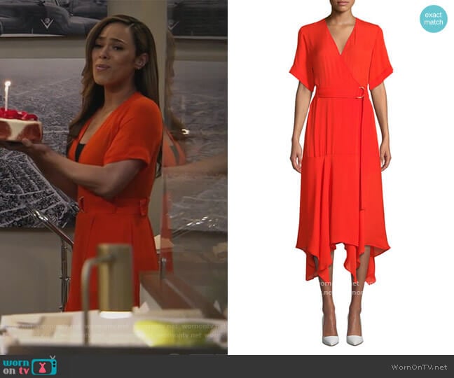 WornOnTV: Emily’s red belted wrap dress on All Rise | Jessica Camacho ...