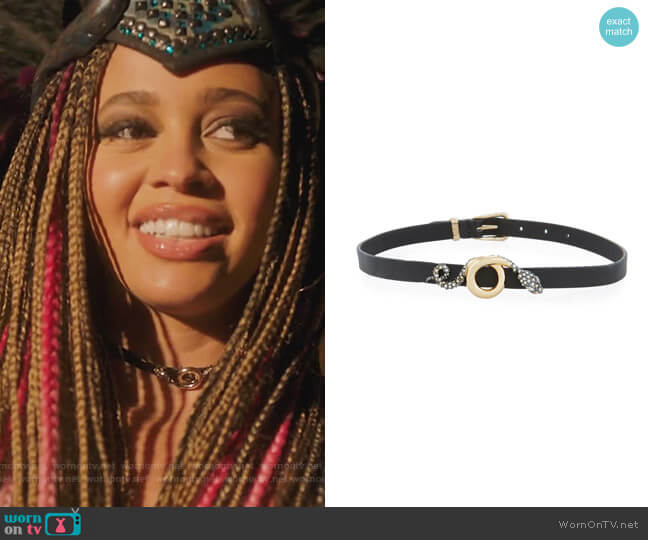 Snake Charm Leather Wrap Choker/Bracelet by Alexis Bittar worn by Toni Topaz (Vanessa Morgan) on Riverdale