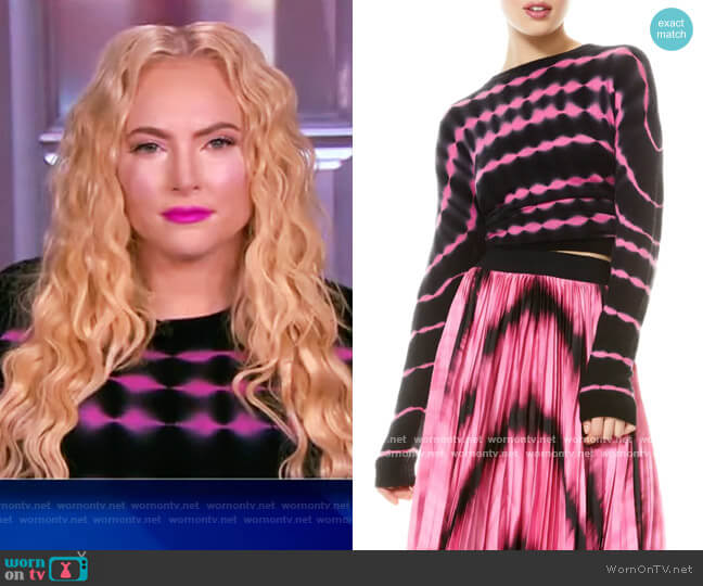 Gleeson Tie Dye Cashmere Blend Sweater by Alice + Olivia worn by Meghan McCain on The View