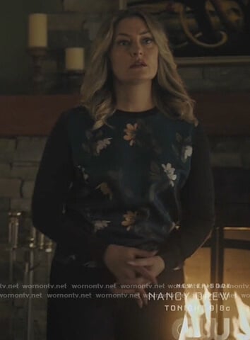 Alice's floral colorblock sweater on Riverdale