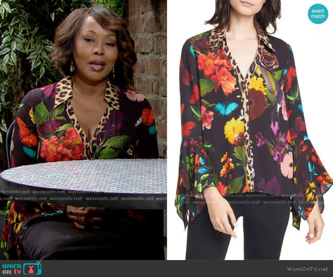 WornOnTV: Naya’s floral, butterfly, and leopard print blouse on The ...