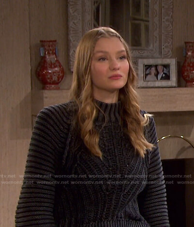 Allie’s black ribbed sweater on Days of our Lives
