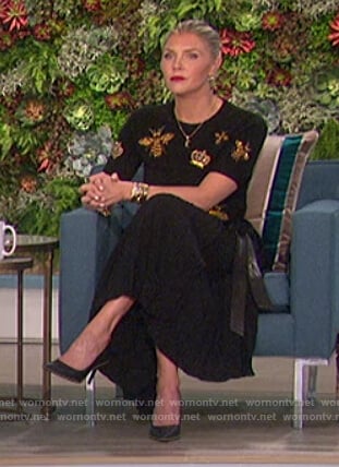 Amanda's bee embroidered sweater and skirt on The Talk