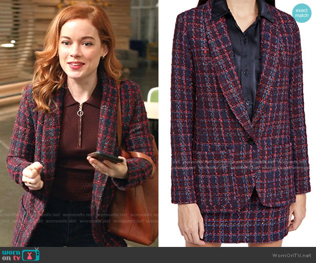 Shawl Collar Blazer by Amanda Uprichard worn by Zoey Clarke (Jane Levy) on Zoeys Extraordinary Playlist