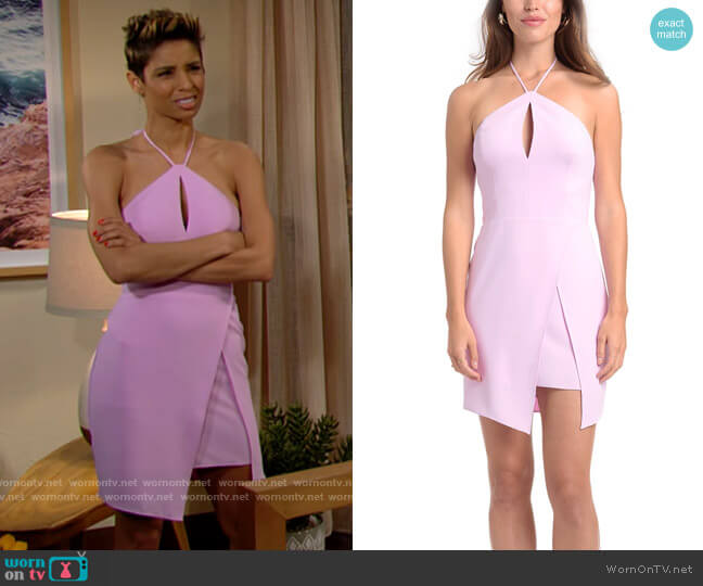 WornOnTV: Elena’s lilac pink halter neck mini dress on The Young and ...